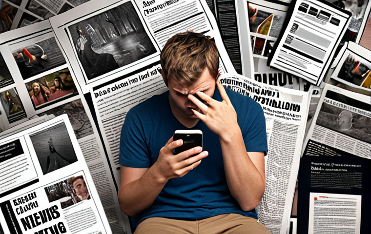 Digital Literacy Challenge**

*   Prompt: "A person looking overwhelmed by a flood of news articles and social media posts on a smartphone. Emphasis on the difficulty of filtering information and identifying fake news. Include elements representing source evaluation and critical thinking. Consider a slightly desaturated, chaotic feel."

**